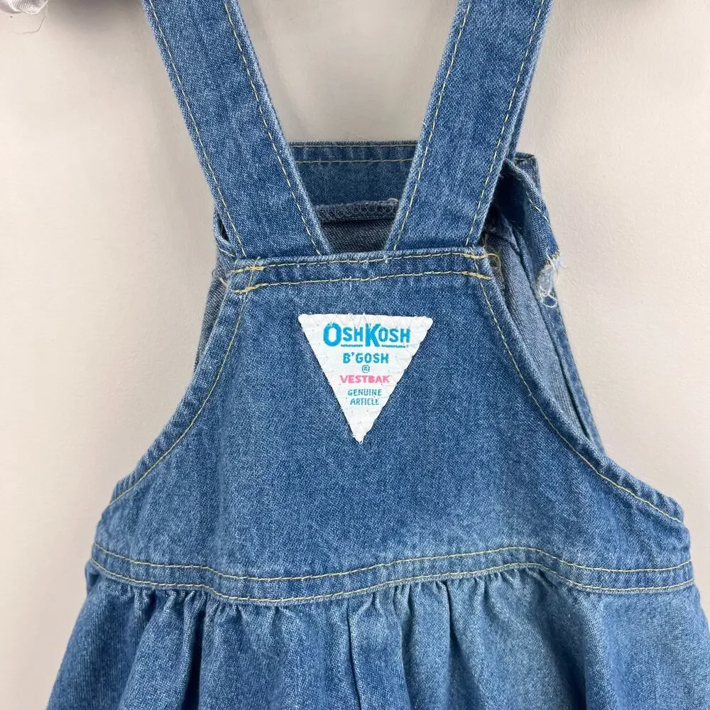 Vintage OshKosh B'gosh Blue Jean Jumper Skirtall 5T USA